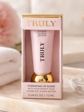 TRULY Hydrating Lip Gloss - Soft Pink with Gold Accents